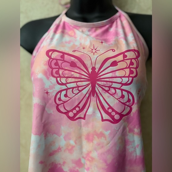 πSugar & Jade Pink Butterfly Halter Top - Picture 3 of 4